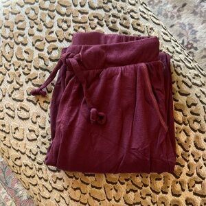GoodhYOUman Sweats with ruching at the ankles ~ size small ~ maroon ~ so soft!